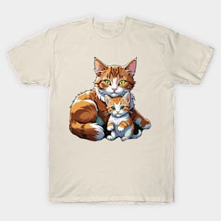 Family Harmony: Mother Cat and Kitten T-Shirt